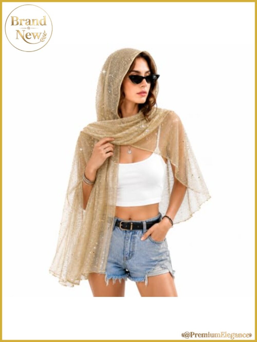 Sheer Sequin Scarf Shawl Wrap for Women Rave Festival Head Scarf